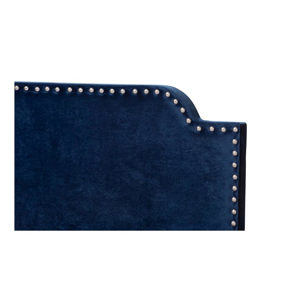 Baxton Studio Darcy Luxe and Glamour Navy Velvet Upholstered Full Size Bed