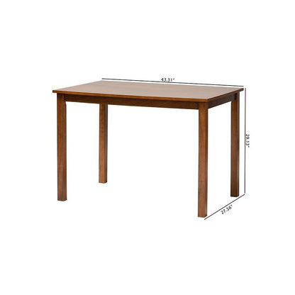 Baxton Studio Eveline Modern Walnut Brown Finished Wood 43-Inch Dining Table