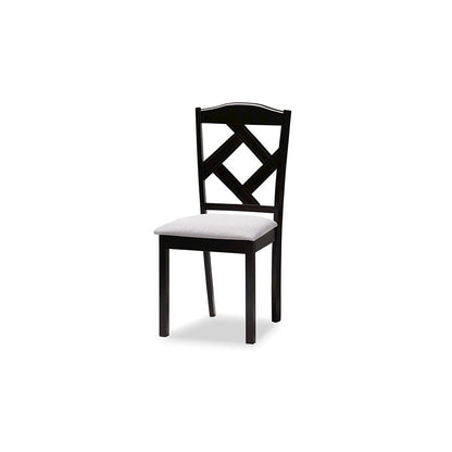Dark Brown Finished Wood 5-Piece Dining Set