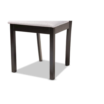 Dark Brown Finished Wood 7-Piece Dining Set