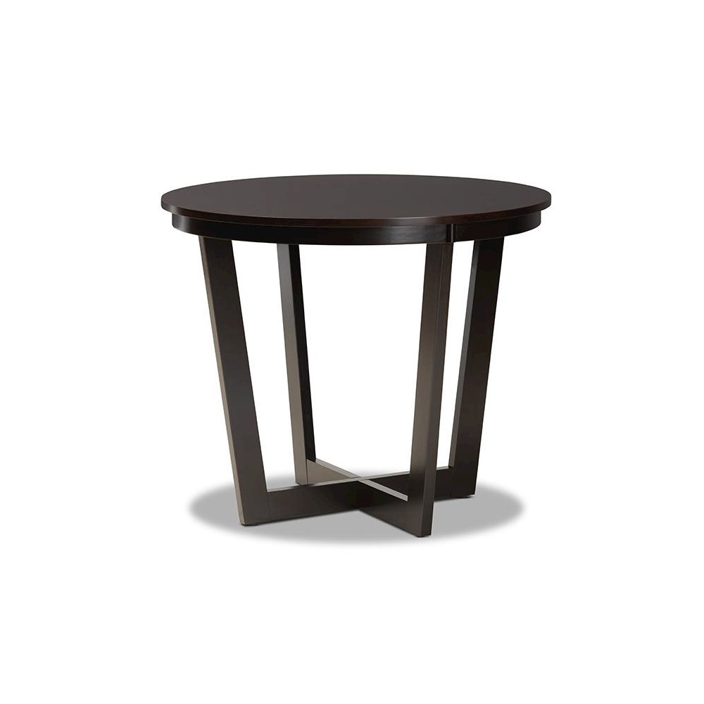 Dark Brown Finished Wood 5-Piece Dining Set