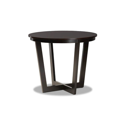Dark Brown Finished Wood 5-Piece Dining Set