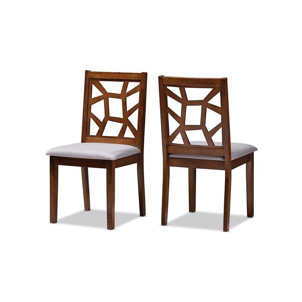 Walnut Brown Finished Dining Chair Set of 2