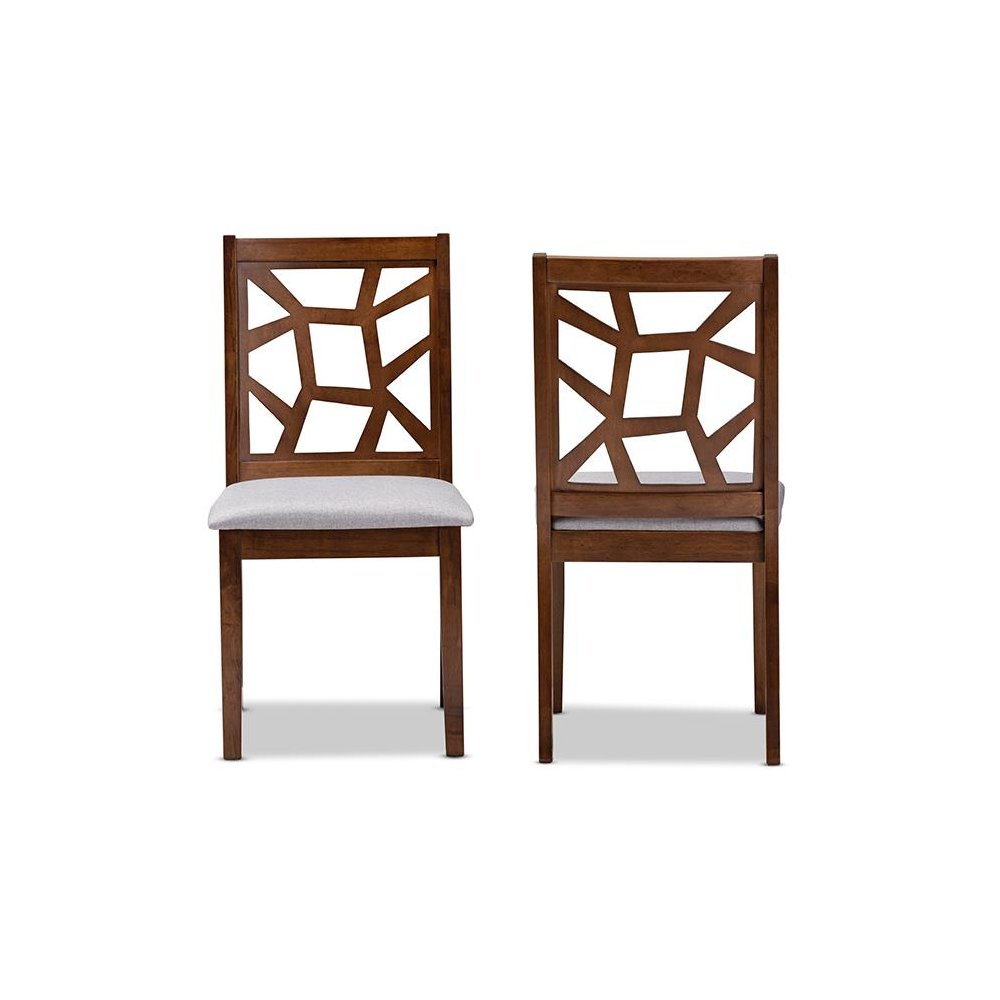 Walnut Brown Finished Dining Chair Set of 2