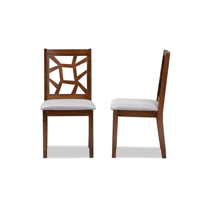 Walnut Brown Finished Dining Chair Set of 2
