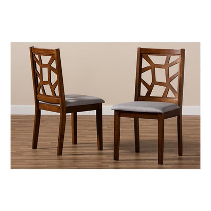 Walnut Brown Finished Dining Chair Set of 2