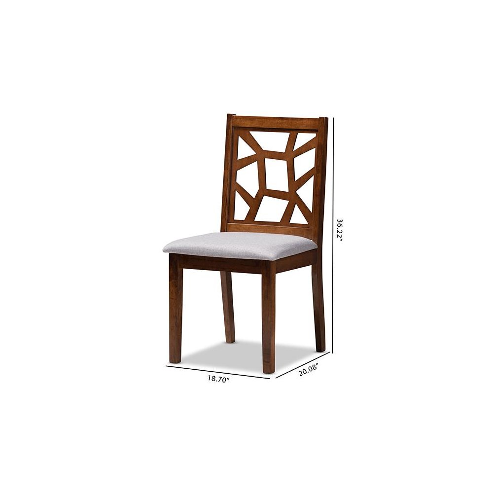 Walnut Brown Finished Dining Chair Set of 2