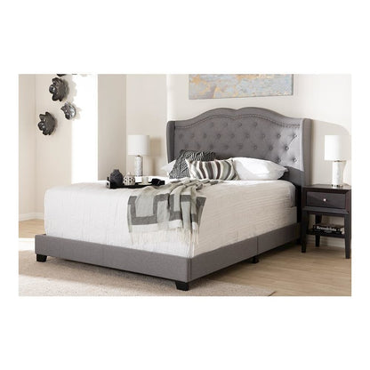 Baxton Studio Aden Modern and Contemporary Grey Fabric Upholstered King Size Bed