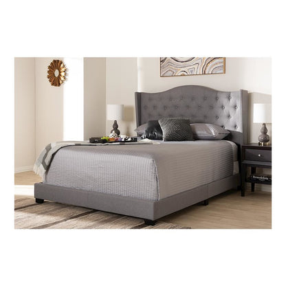 Alesha Modern and Contemporary Grey Fabric Upholstered King Size Bed