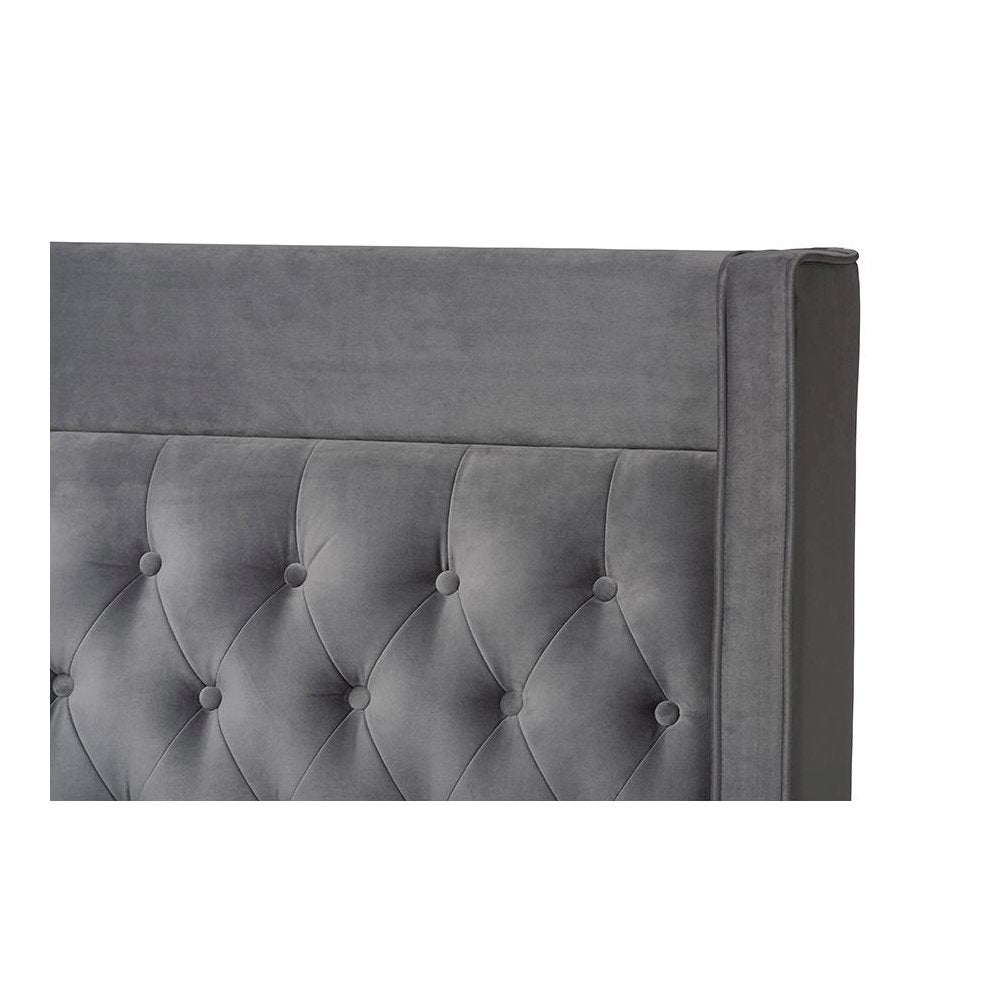 Queen Size Platform Bed with Gold-Finished Legs