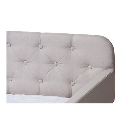 Upholstered Button-Tufted Twin Size Sofa Daybed with Roll-Out Trundle Guest Bed
