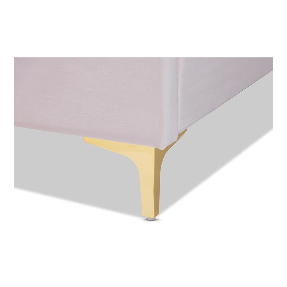 Queen Size Platform Bed with Gold-Tone Legs