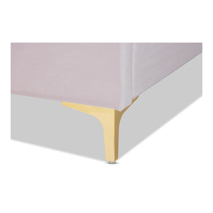 Queen Size Platform Bed with Gold-Tone Legs