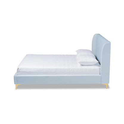 Queen Size Platform Bed with Gold-Tone Legs