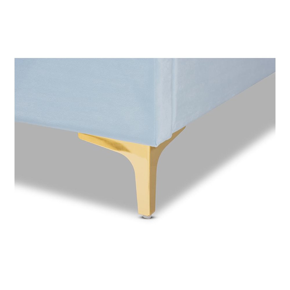 Queen Size Platform Bed with Gold-Tone Legs