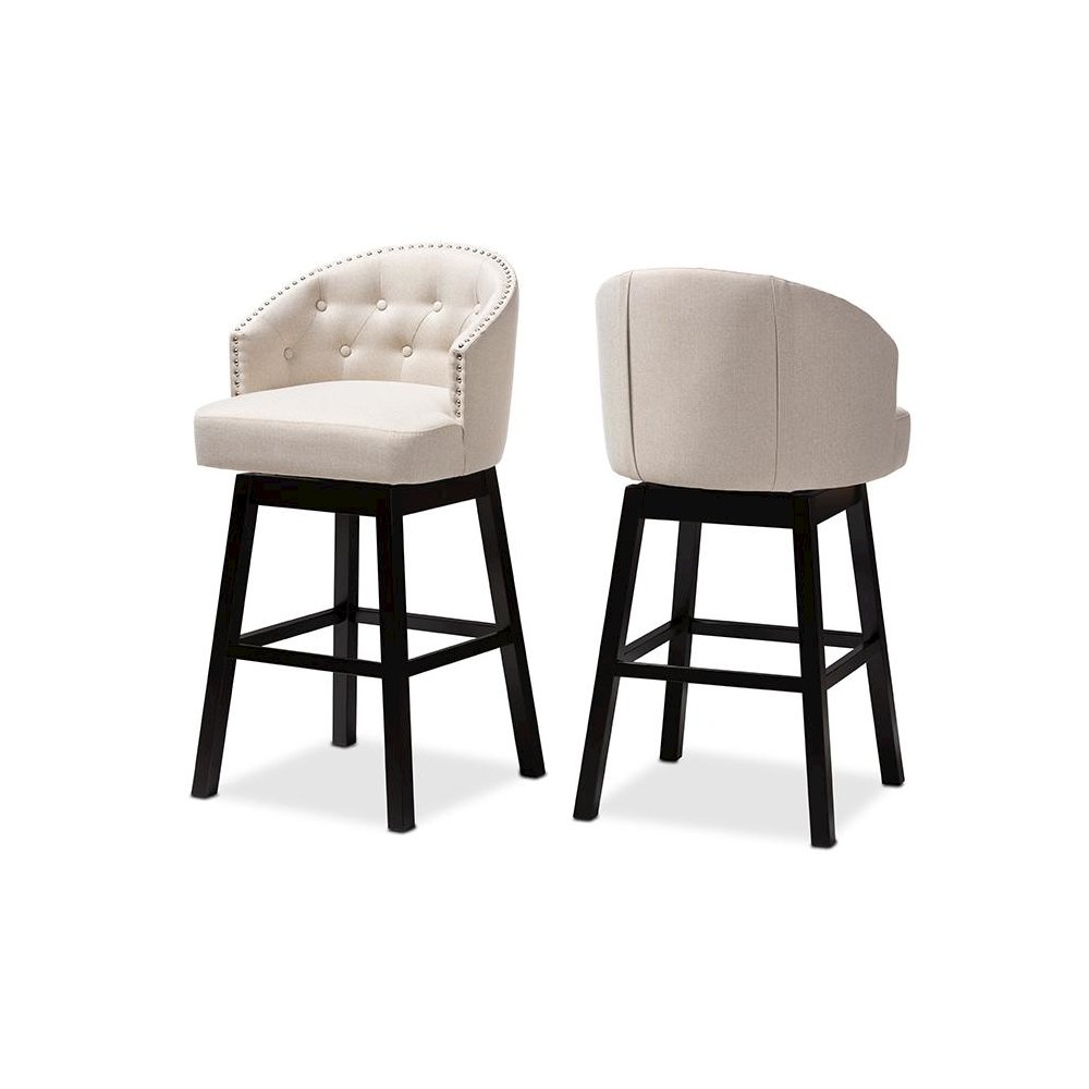 Wood Swivel Bar Stool Set of 2