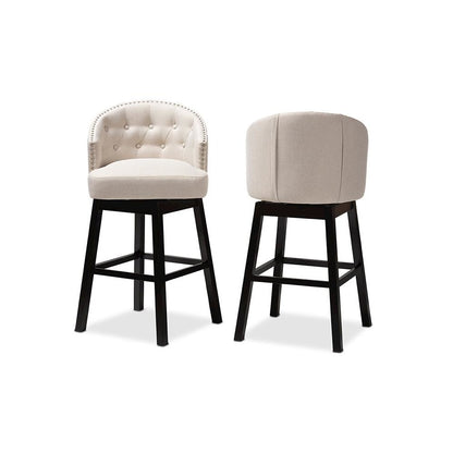 Wood Swivel Bar Stool Set of 2