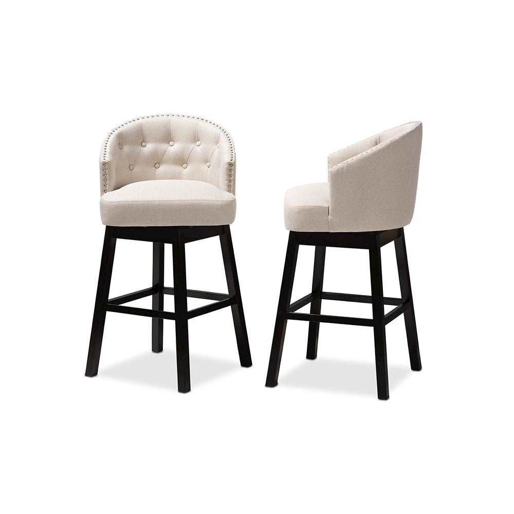 Wood Swivel Bar Stool Set of 2