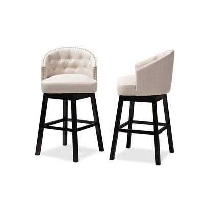 Wood Swivel Bar Stool Set of 2