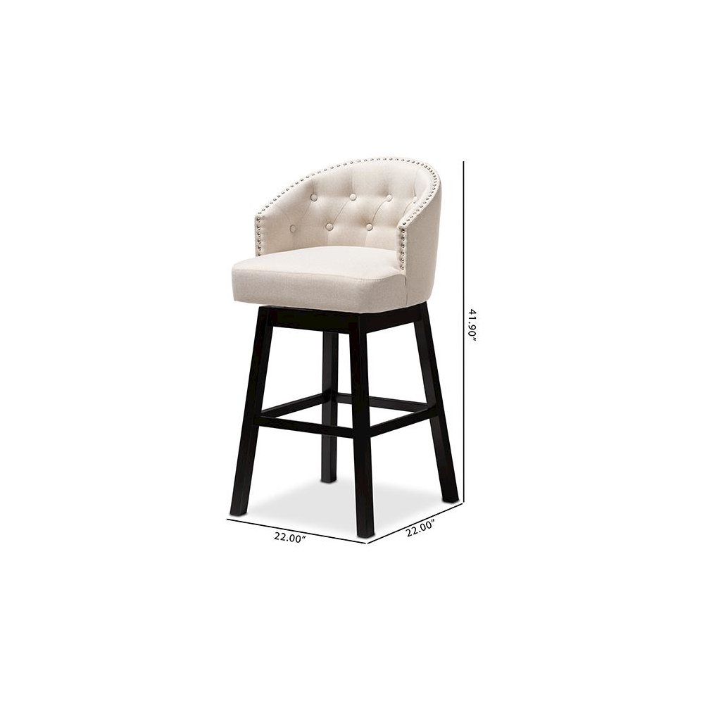 Wood Swivel Bar Stool Set of 2
