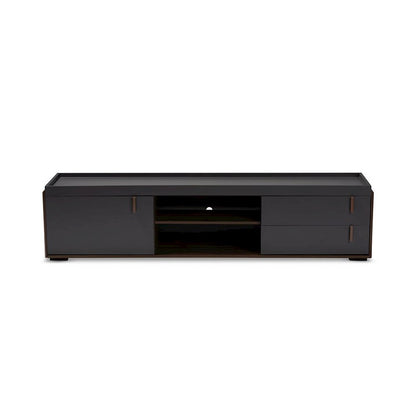 Two-Tone Gray and Walnut Finished Wood 2-Drawer TV Stand