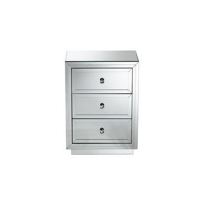 Hollywood Regency Glamour Style Mirrored 3-Drawer End Table