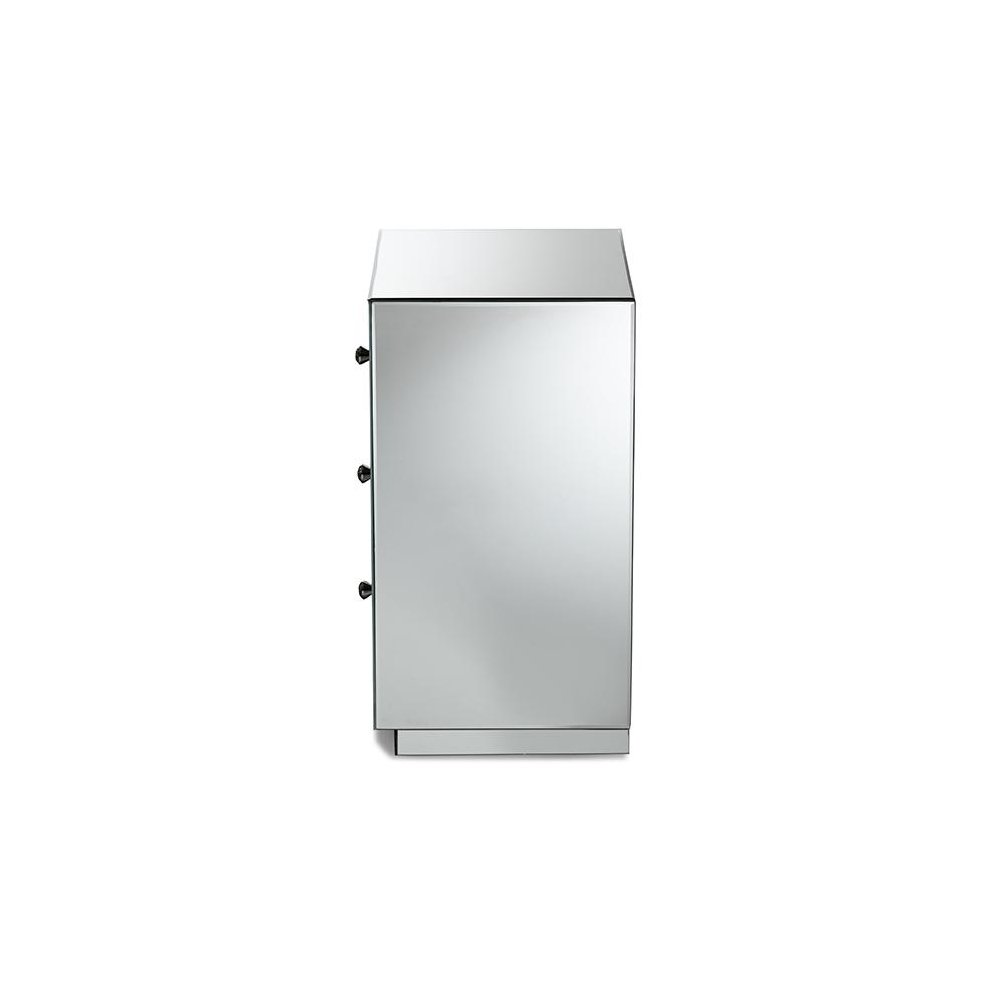 Hollywood Regency Glamour Style Mirrored 3-Drawer End Table