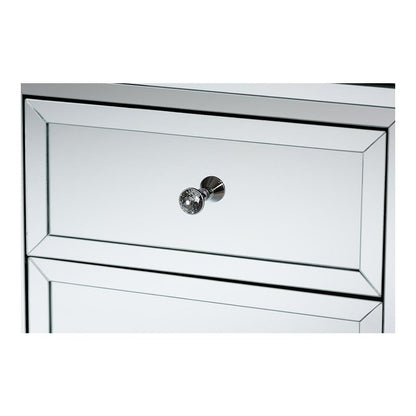 Hollywood Regency Glamour Style Mirrored 3-Drawer End Table