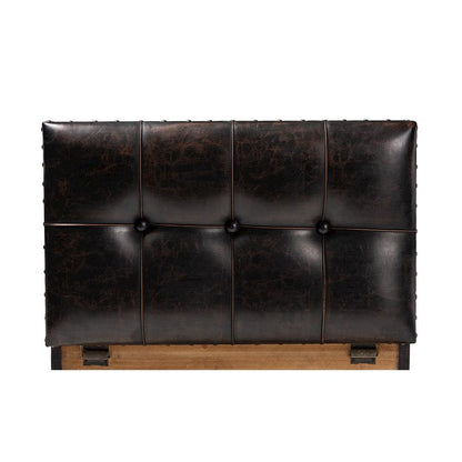 Leather Upholstered 2-Piece Wood Storage Trunk Ottoman Set
