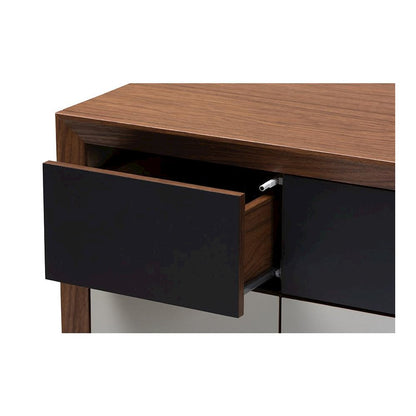 Baxton Studio Svante Mid-Century Modern Multicolor Finished Wood 6-Drawer Chest