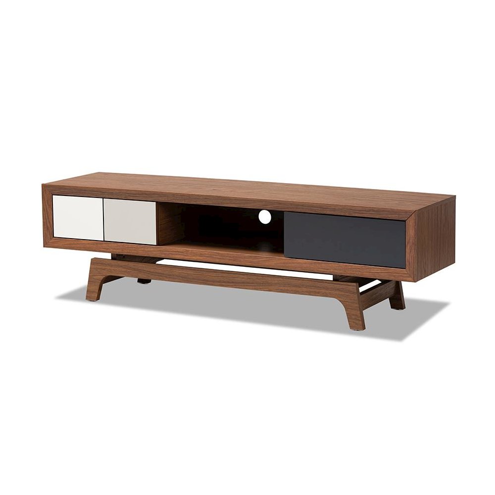 Svante Mid-Century Modern Multicolor Finished Wood 3-Drawer TV Stand