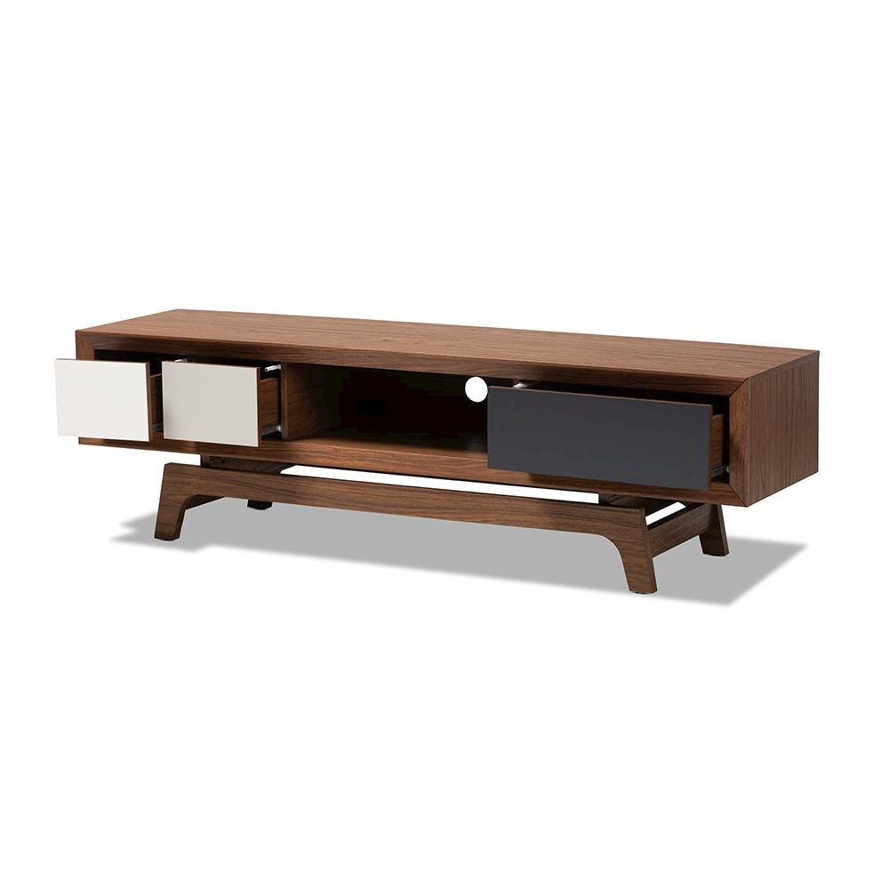 Svante Mid-Century Modern Multicolor Finished Wood 3-Drawer TV Stand