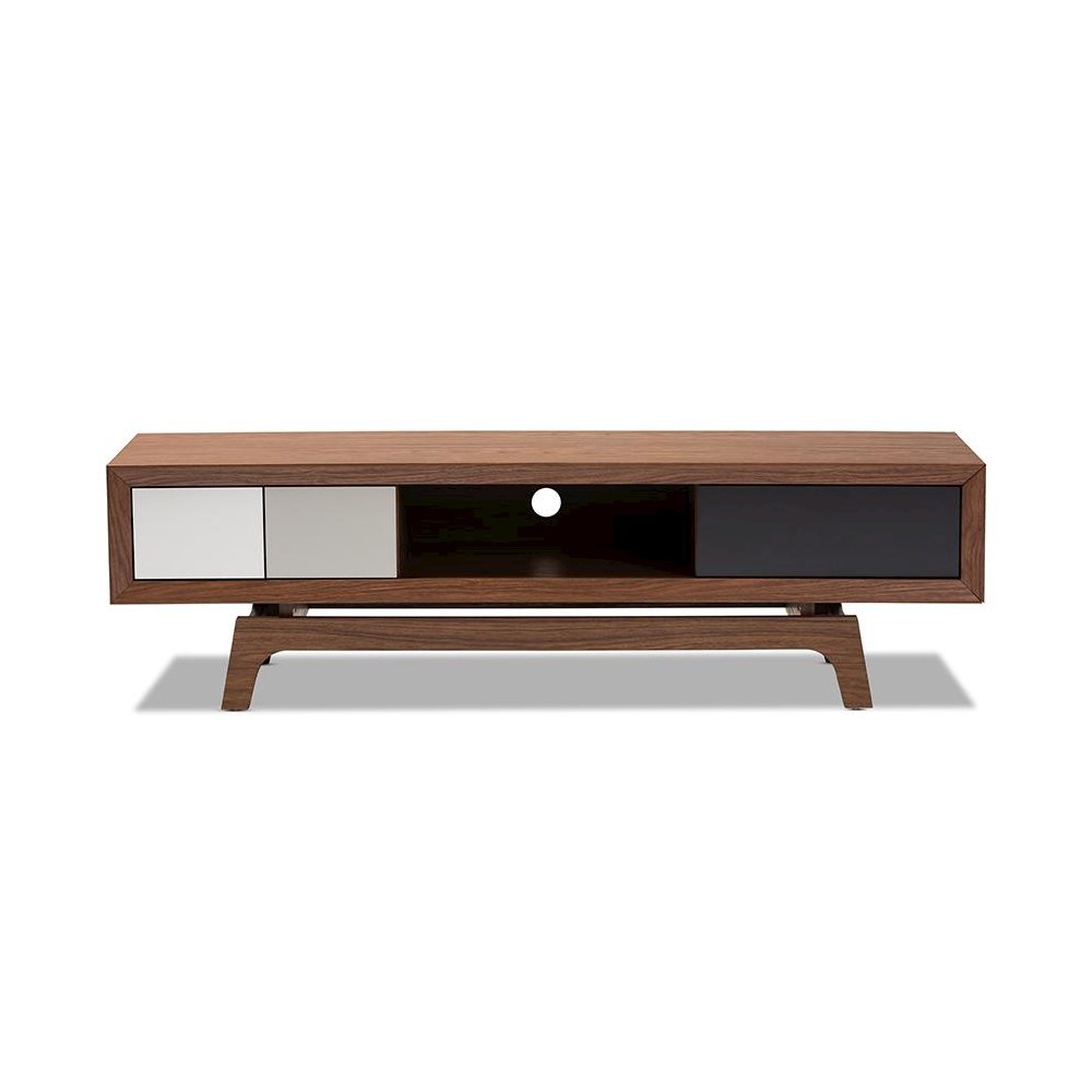 Svante Mid-Century Modern Multicolor Finished Wood 3-Drawer TV Stand