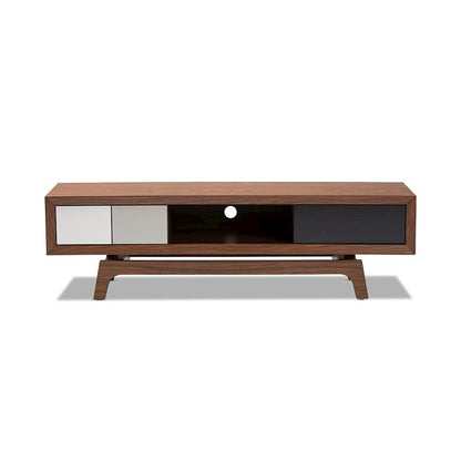 Svante Mid-Century Modern Multicolor Finished Wood 3-Drawer TV Stand