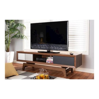 Svante Mid-Century Modern Multicolor Finished Wood 3-Drawer TV Stand
