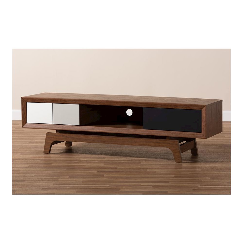 Svante Mid-Century Modern Multicolor Finished Wood 3-Drawer TV Stand