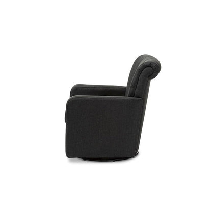 Rayner Modern and Contemporary Grey Fabric Upholstered Swivel Chair