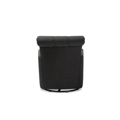 Rayner Modern and Contemporary Grey Fabric Upholstered Swivel Chair