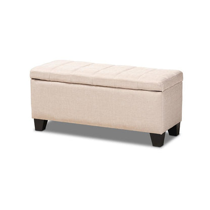 Fera Modern and Contemporary Beige Fabric Upholstered Storage Ottoman