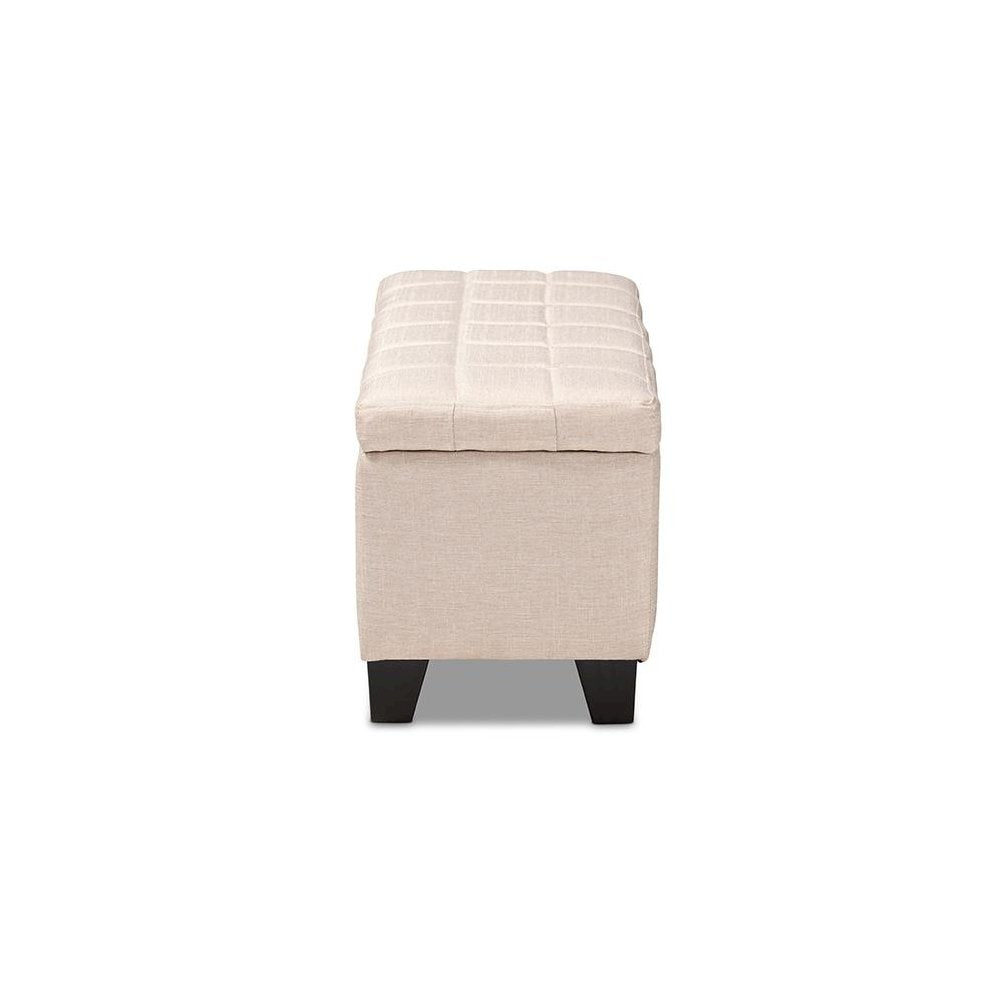 Fera Modern and Contemporary Beige Fabric Upholstered Storage Ottoman