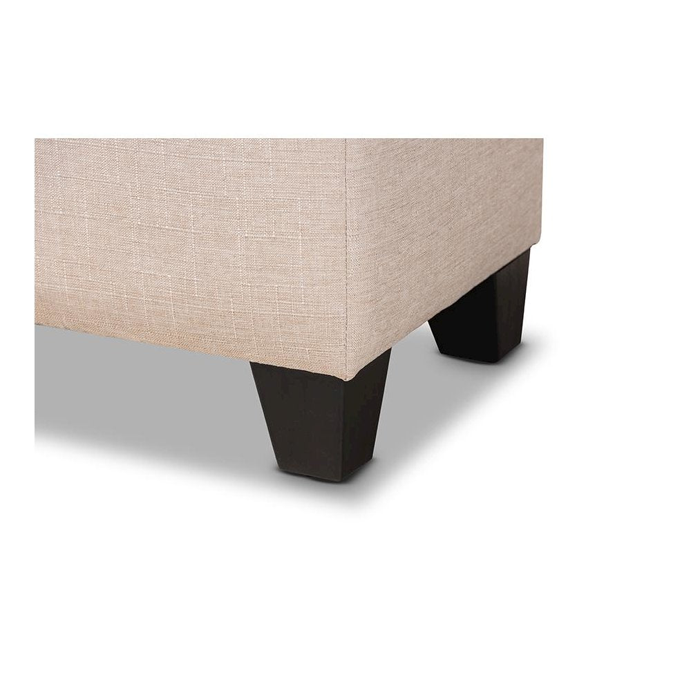 Fera Modern and Contemporary Beige Fabric Upholstered Storage Ottoman