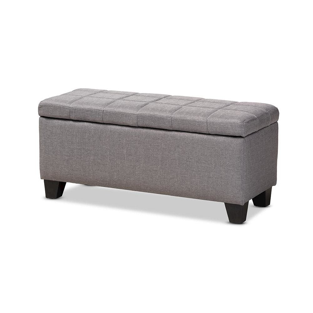 Fera Modern and Contemporary Gray Fabric Upholstered Storage Ottoman
