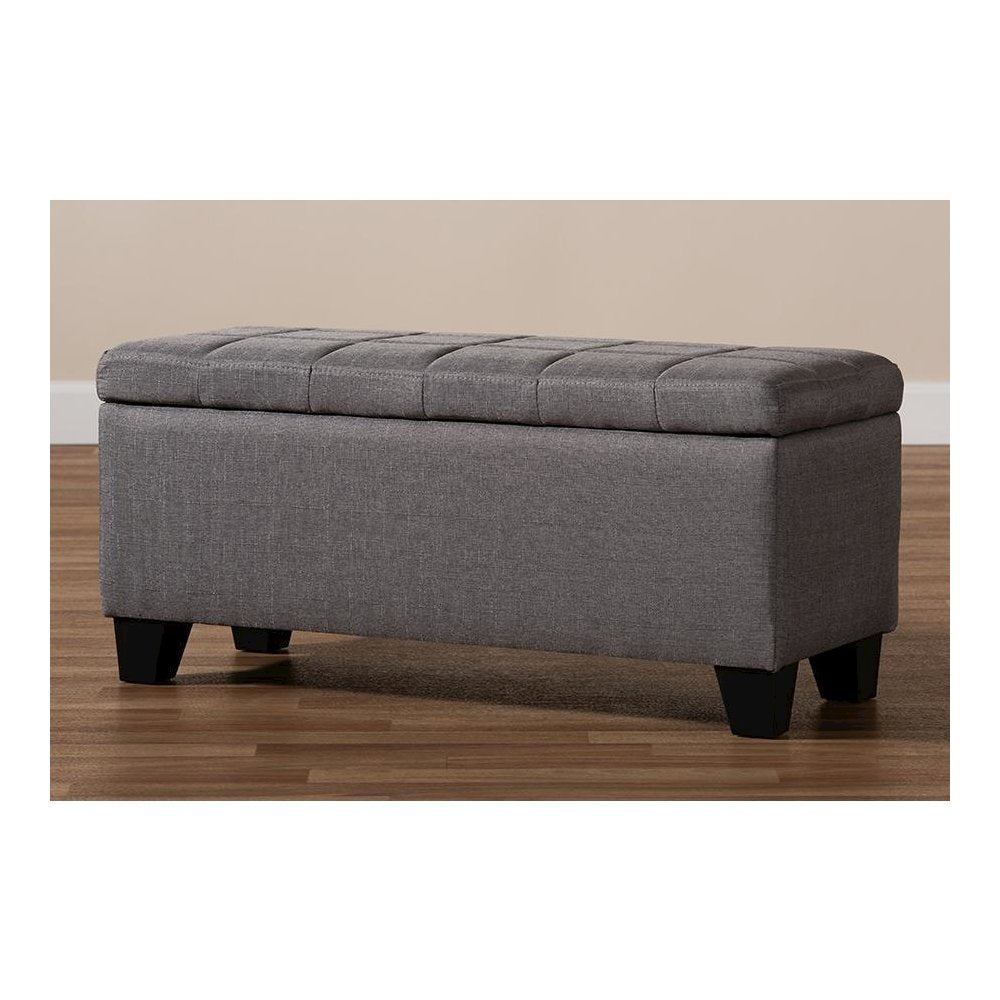 Fera Modern and Contemporary Gray Fabric Upholstered Storage Ottoman