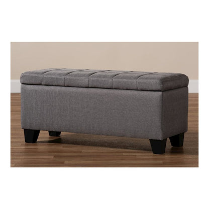 Fera Modern and Contemporary Gray Fabric Upholstered Storage Ottoman