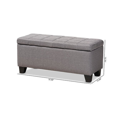 Fera Modern and Contemporary Gray Fabric Upholstered Storage Ottoman