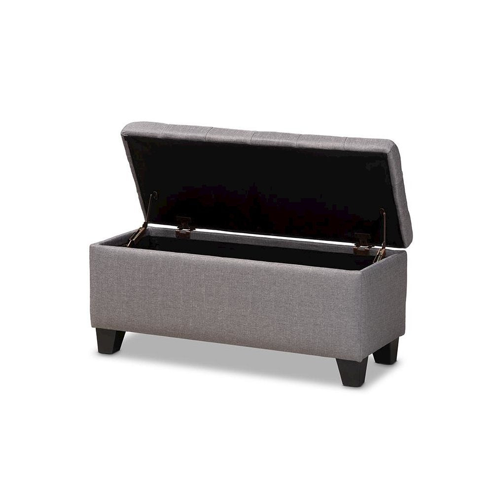 Fera Modern and Contemporary Gray Fabric Upholstered Storage Ottoman