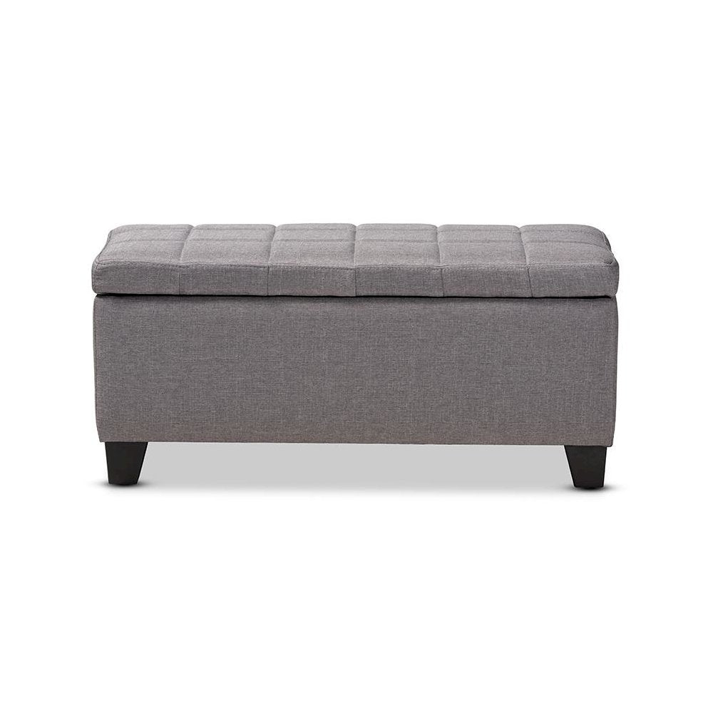 Fera Modern and Contemporary Gray Fabric Upholstered Storage Ottoman