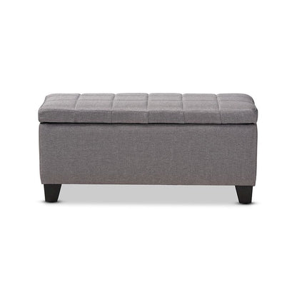 Fera Modern and Contemporary Gray Fabric Upholstered Storage Ottoman