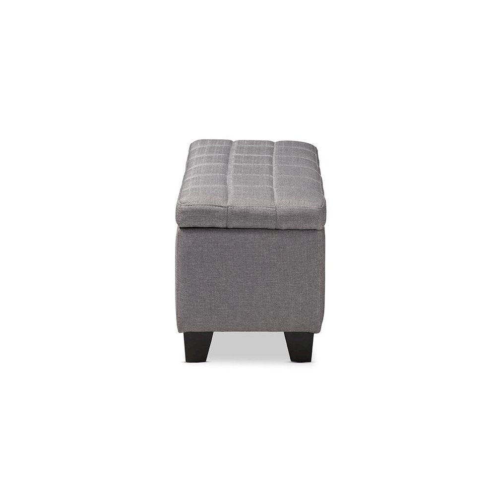 Fera Modern and Contemporary Gray Fabric Upholstered Storage Ottoman