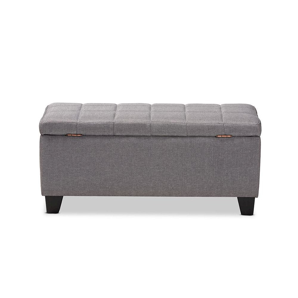Fera Modern and Contemporary Gray Fabric Upholstered Storage Ottoman